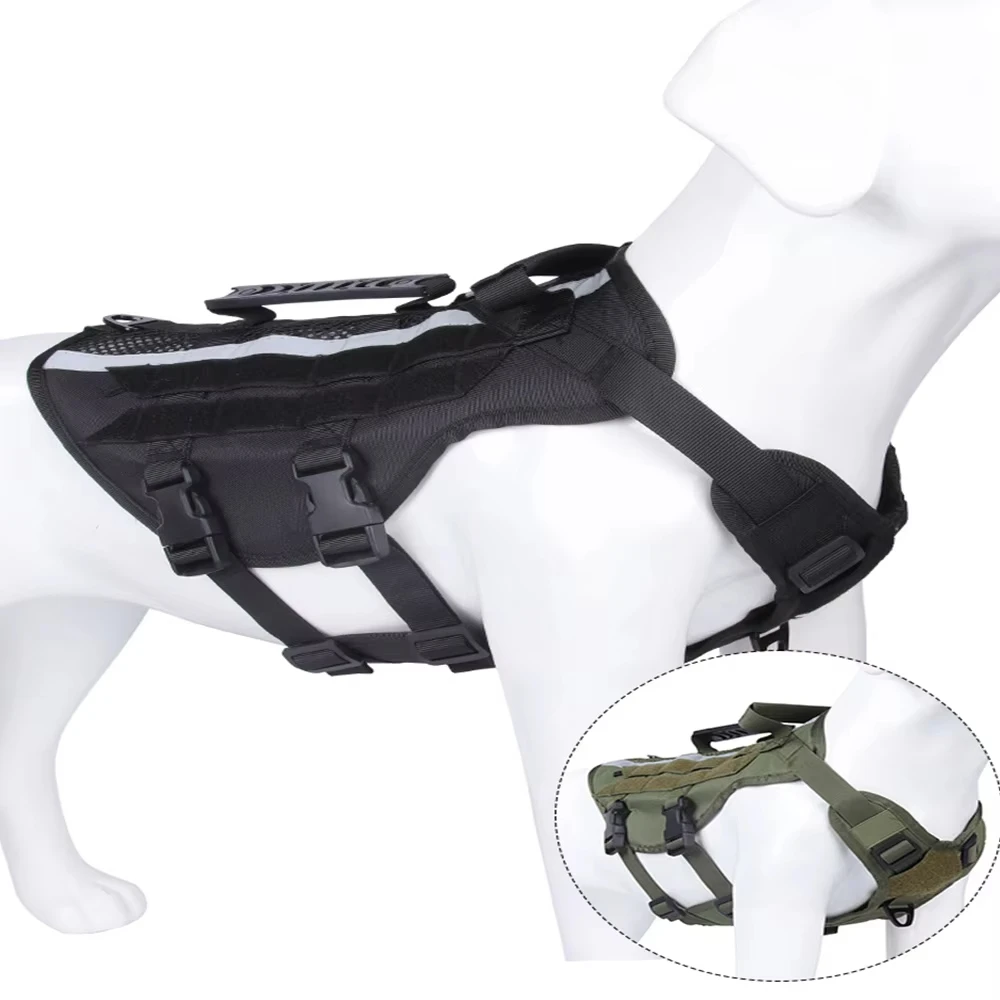 Arnés táctico ajustable para perros medianos y grandes, equipo reflectante de grado militar para servicio de adiestramiento de perros, aventura al aire libre - imagen 4