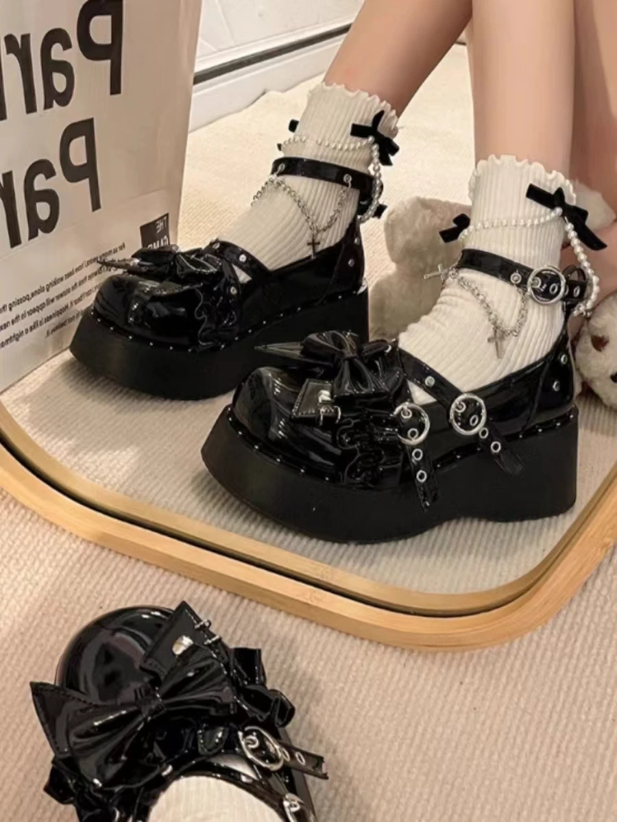 Punk Y2K Sweet Cool Girl Thi Bot Round Head Single Shoes Women's Fashion Flats High Heel Spring Summer New Arrival - imagen 5