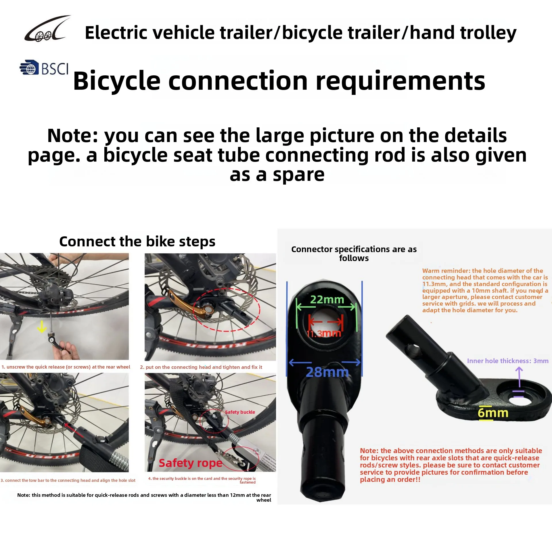 Remolque para mascotas/remolque de bicicleta para vehículo eléctrico/carrito de aleación de aluminio con absorción de impacto tres en uno para viajes al aire libre carga diaria - imagen 5