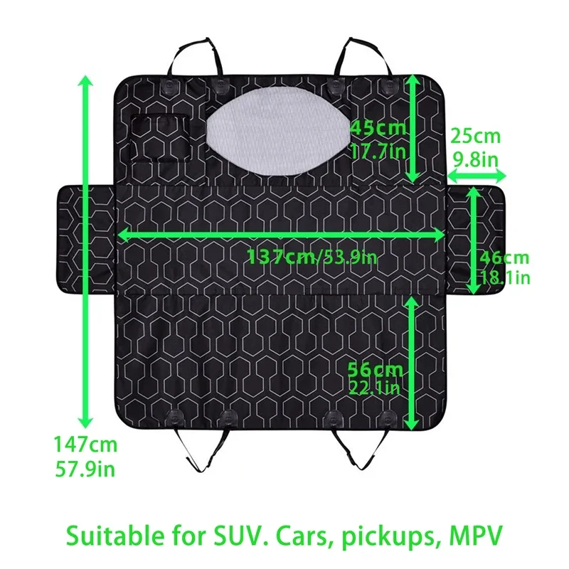 Funda impermeable para asiento de coche para perros, colchones para transporte de mascotas, portador de cachorros, estera protectora para asiento trasero de coche, hamaca para perros pequeños y grandes - imagen 3