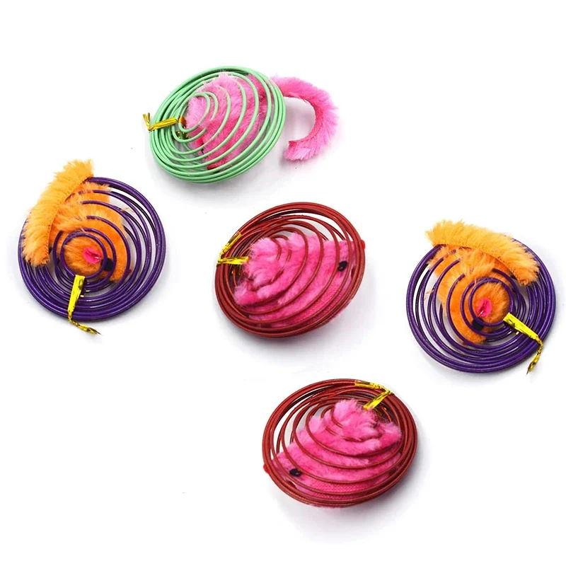 Pelotas de juguete interactivas para gatos, divertidas resortes extensibles para gatitos, ratas enjauladas, accesorios para mascotas de colores aleatorios para gatitos - imagen 3