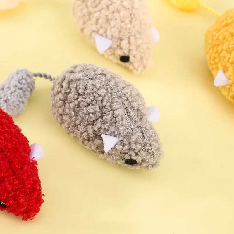 Juguete de peluche de hierba gatera para gato, juguete interactivo de ratón colorido para morder, suministros divertidos para mascotas - imagen 5