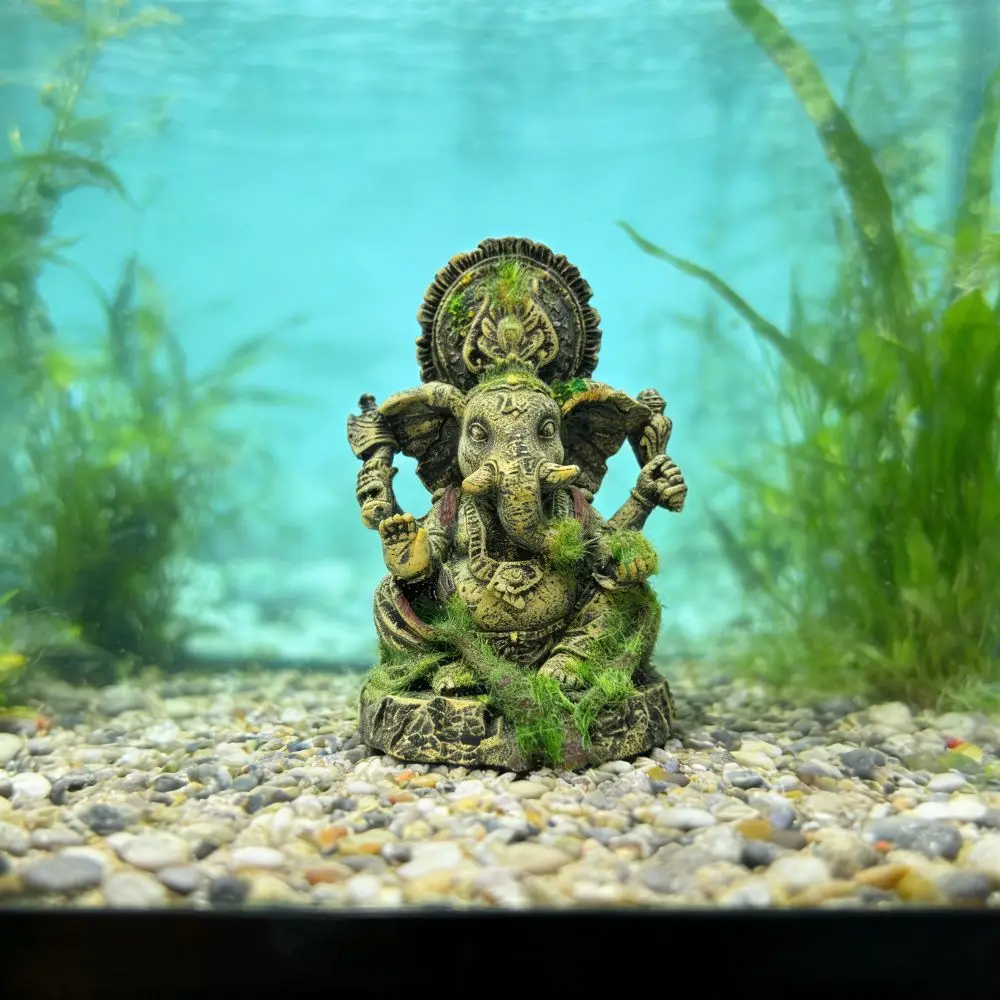 Figuras decorativas para acuario Buda y Ganesha en resina artesanal - imagen 5