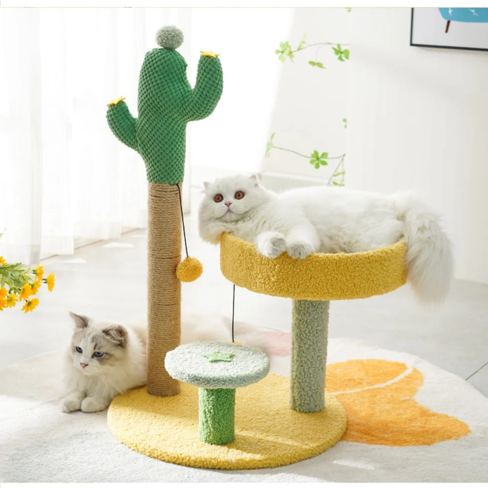 Poste de rascado sisal estilo cactus para gato torre escalada - imagen 3