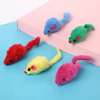 Ratón de simulación de menta de peluche, 5 uds., gato interactivo, mascota, hierba gatera, juguete interactivo para gatitos, suministros de regalos de Color aleatorio - imagen 5