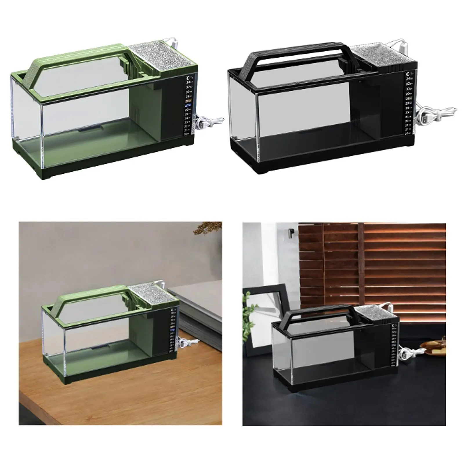 Micro Landscape Fish Tank Sturdy Mini Fish Tank for Tabletop Household Decor