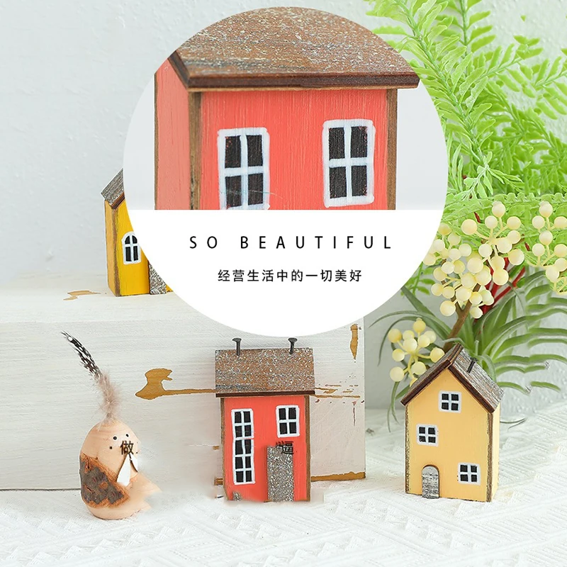 Decoración de casa de madera, casa en miniatura, decoración de escritorio, adorno de cabina, decoración de granja, decoración de guardería, decoración de estantería, regalo para él - imagen 5