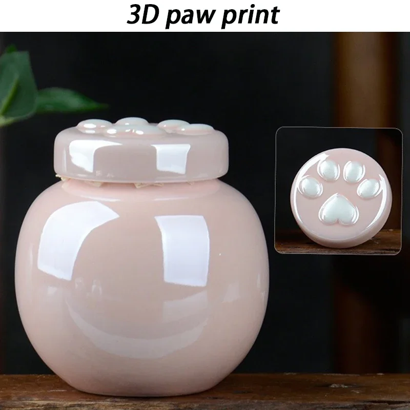 Urna de cerámica para mascotas, cenizas grandes y pequeñas, memoriales funerarios, caja de cenizas para mascotas, recuerdo de cremación, Mini urnas, huella personalizada, ceniza para perros - imagen 2