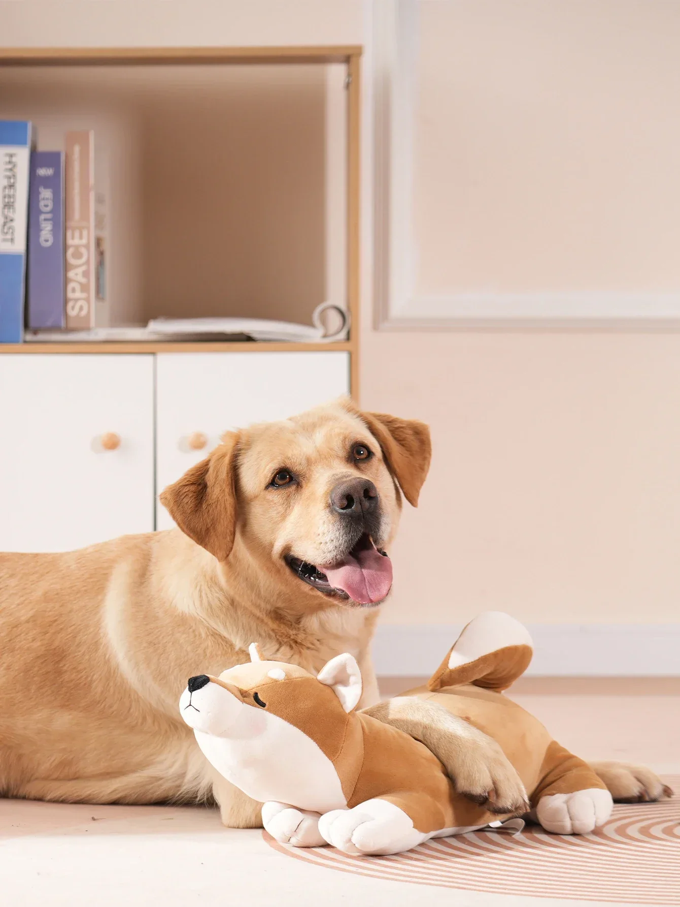 Juguete de peluche para perro Akita, cachorro, latido del corazón Alivio del estrés de las mascotas y ayuda calmante, juguete de estrés de separación de cachorros - imagen 5