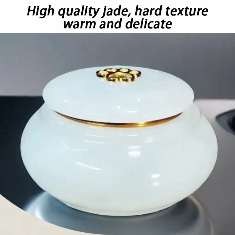 Urnas pequeñas de Jade para mascotas, cenizas conmemorativas funerarias, urna para cenizas para perros y gatos, huella de mascotas, caja para cenizas para cachorros, urna para gatos, Mini 220ML - imagen 5
