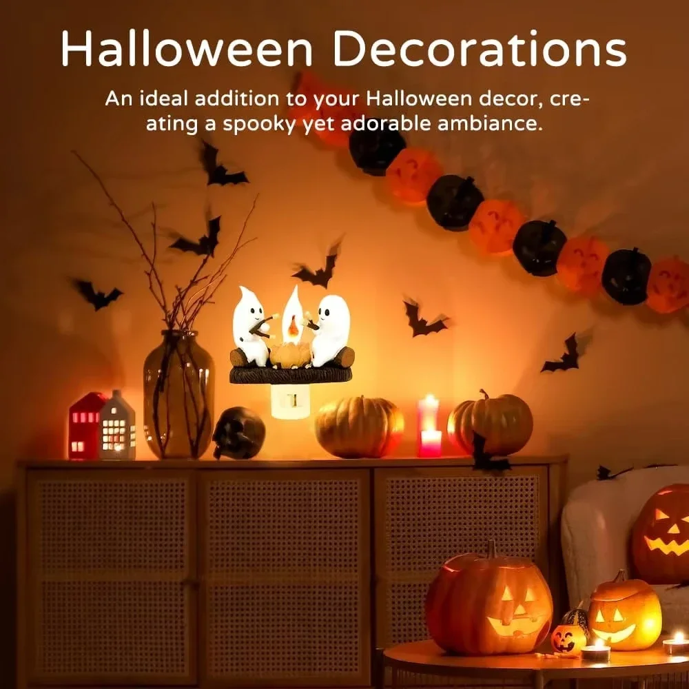 Luz nocturna para fogata fantasma de Halloween, luz nocturna intermitente para fogata en la pared, luz Led para decoración de habitación, niños, niñas, hombres y mujeres - imagen 2