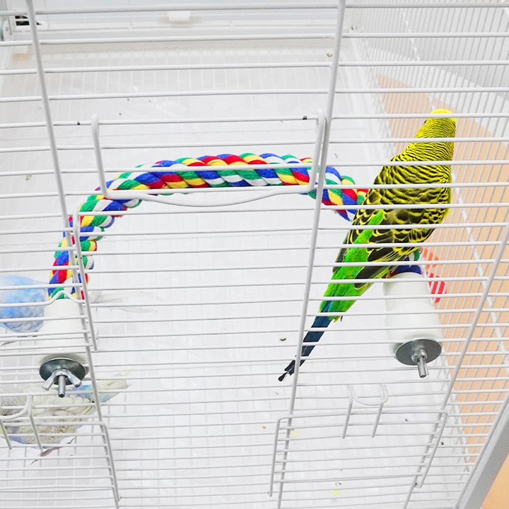 1 unidad de juguetes para morder pájaros y mascotas, cuerda de algodón para loros, columpio de escalada, juguetes para pájaros de compañía, escalera giratoria de pie, juguetes de entrenamiento, suministros para jaulas - imagen 5