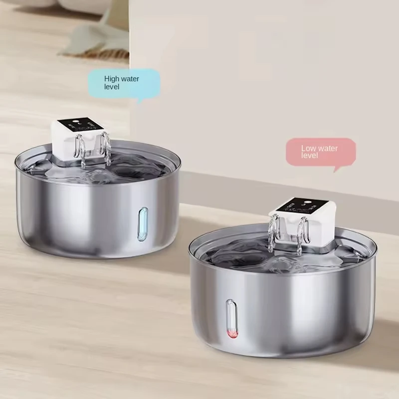 VOFORD 7L Fuente de agua automática de acero inoxidable para gatos 5000mAh Bebedero inalámbrico para mascotas Batería y sensor Dispensador 2 en 1 - imagen 3