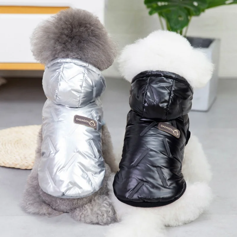 Chaqueta acolchada de invierno para perros, ropa cálida impermeable para perros, sudaderas con capucha sólidas a la moda para cachorros, chaqueta suave bonita para gatos, abrigo, disfraz para mascotas - imagen 3