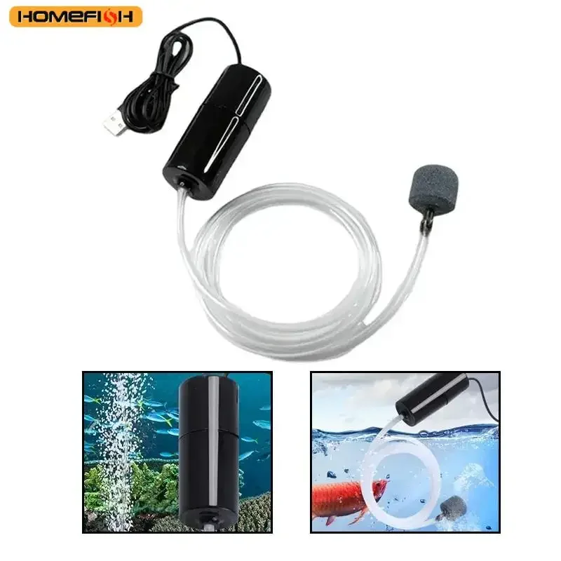 Mini oxigenador portátil USB recargable para acuarios y cría de peces - imagen 2