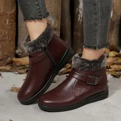 Botas peludas para perros con hebilla retro – calzado de invierno