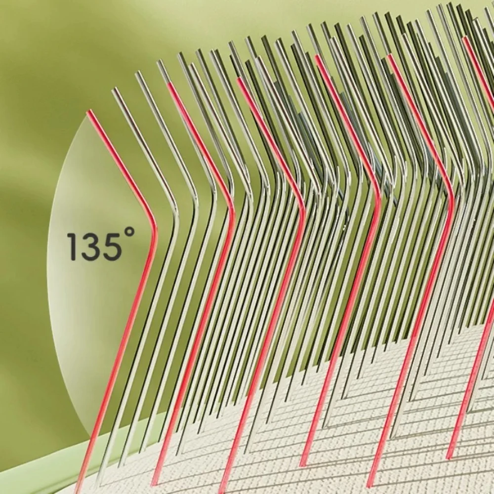 Cepillo para perros, removedor de pelo para mascotas, cepillo de masaje para gatos, peines de acero inoxidable para limpieza del pelo de perros, cepillos con mango cómodo, aseo para mascotas - imagen 3