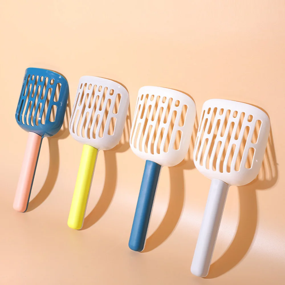 Pala de arena grande para gatos: pala de arena gruesa y resistente para mascotas, cabezal de pala ancha para una fácil limpieza, material plástico duradero,