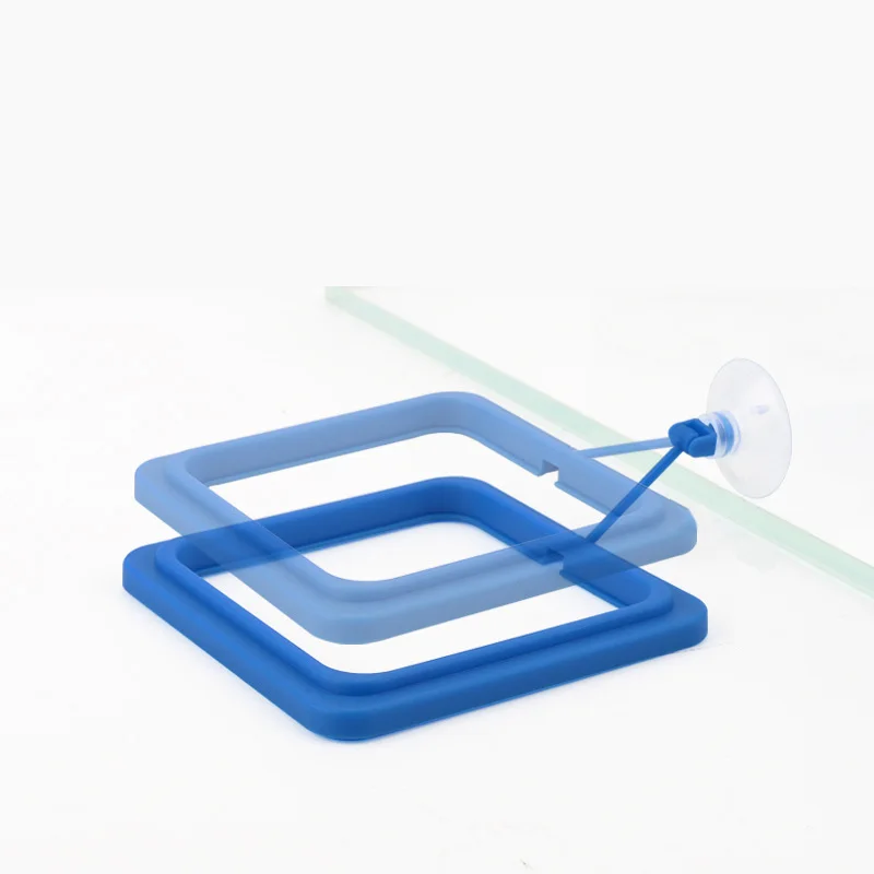 Anillo flotante para alimentador de alimentos para peces, estación de acuario circular cuadrada con ventosa, dispensador de alimentos fácil, diseño que ahorra espacio - imagen 4