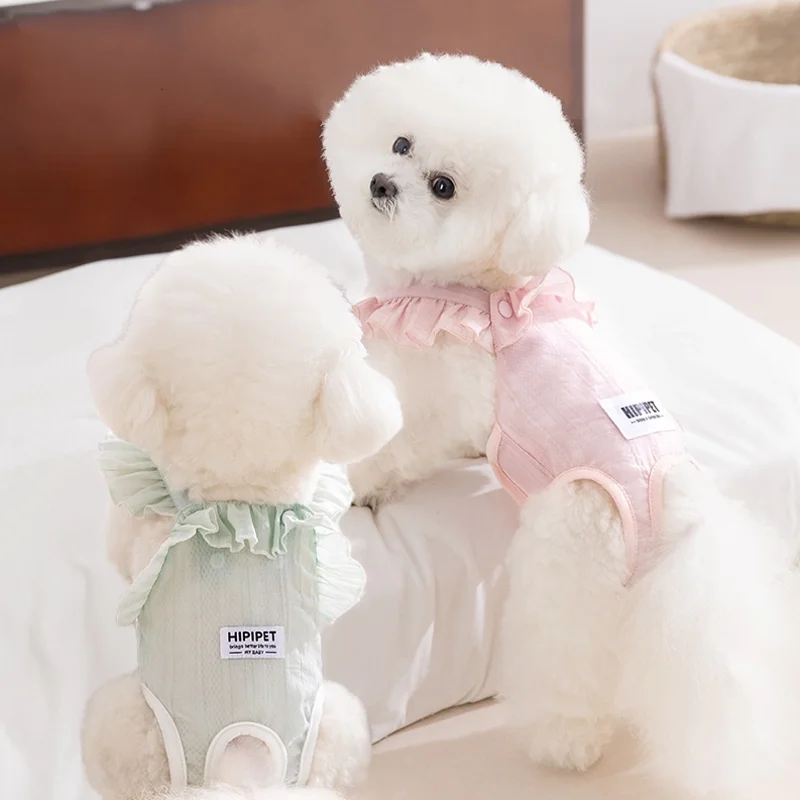 Pantalones cortos rosas para perros y mujeres, tirantes, pantalones fisiológicos para perros, pañales para perros a la moda, ropa interior para mascotas, calzoncillos para perros pequeños y medianos