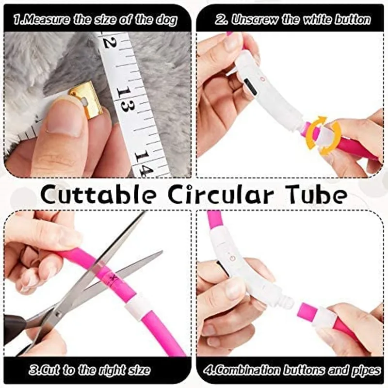 Collares luminosos recargables por USB para perros y gatos, luces intermitentes para cachorros pequeños, medianos y grandes, Collar para perros luminoso LED - imagen 5