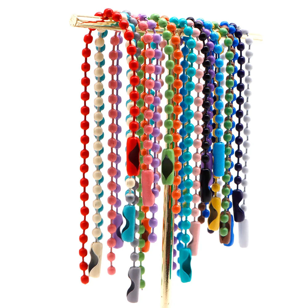 Cadena de cuentas de bolas para fabricación de joyas, 100 piezas, 12cm, para etiquetas de perro, collar, pulsera personalizada, llavero, Conector de anillo - imagen 4