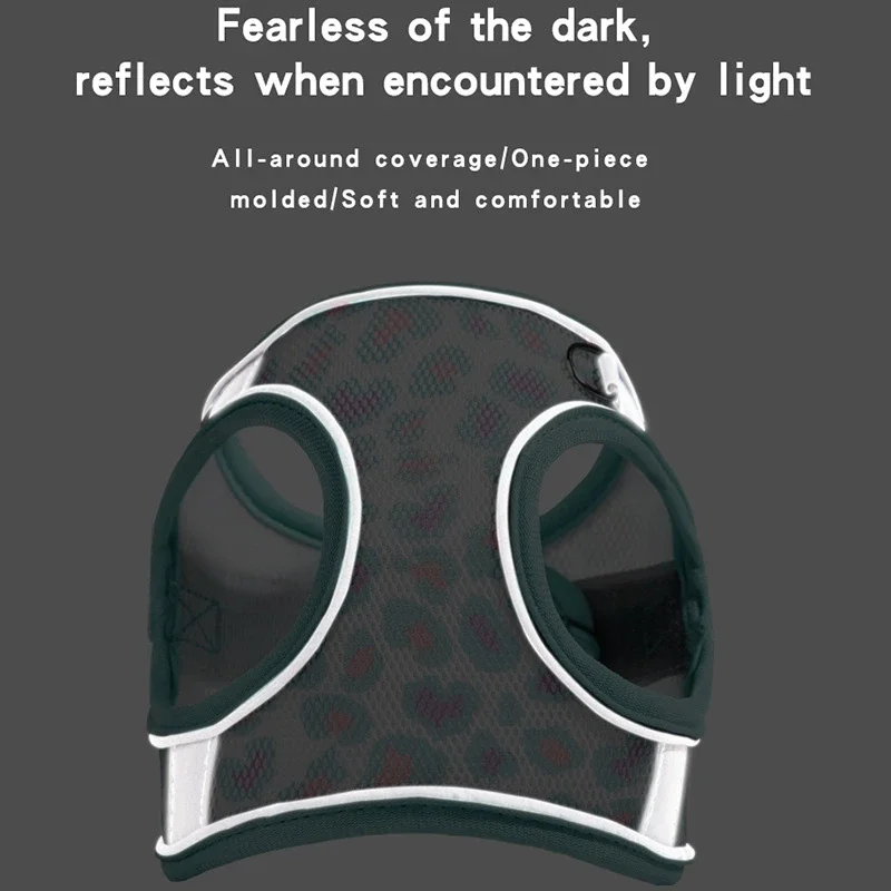 Conjunto de correas y arnés para perros, chaleco reflectante transpirable para gatitos, cachorros y gatos, para Bulldog Francés, Chihuahua, Pug, caminar al aire libre - imagen 3