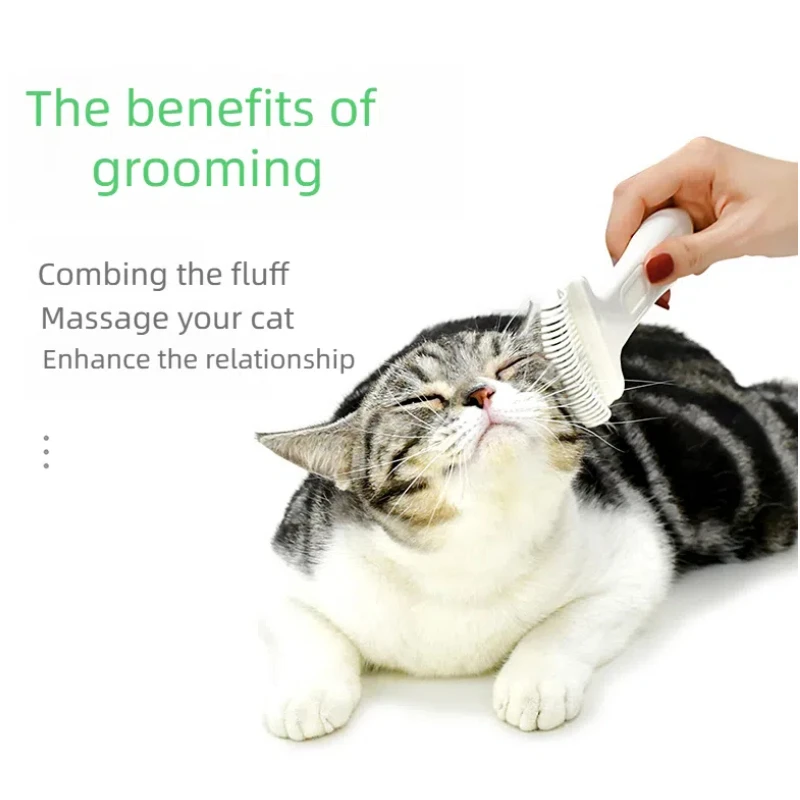 Cepillo de aseo para mascotas, cepillo de afeitado automático para perros y gatos, peine para quitar el pelo de las mascotas - imagen 5