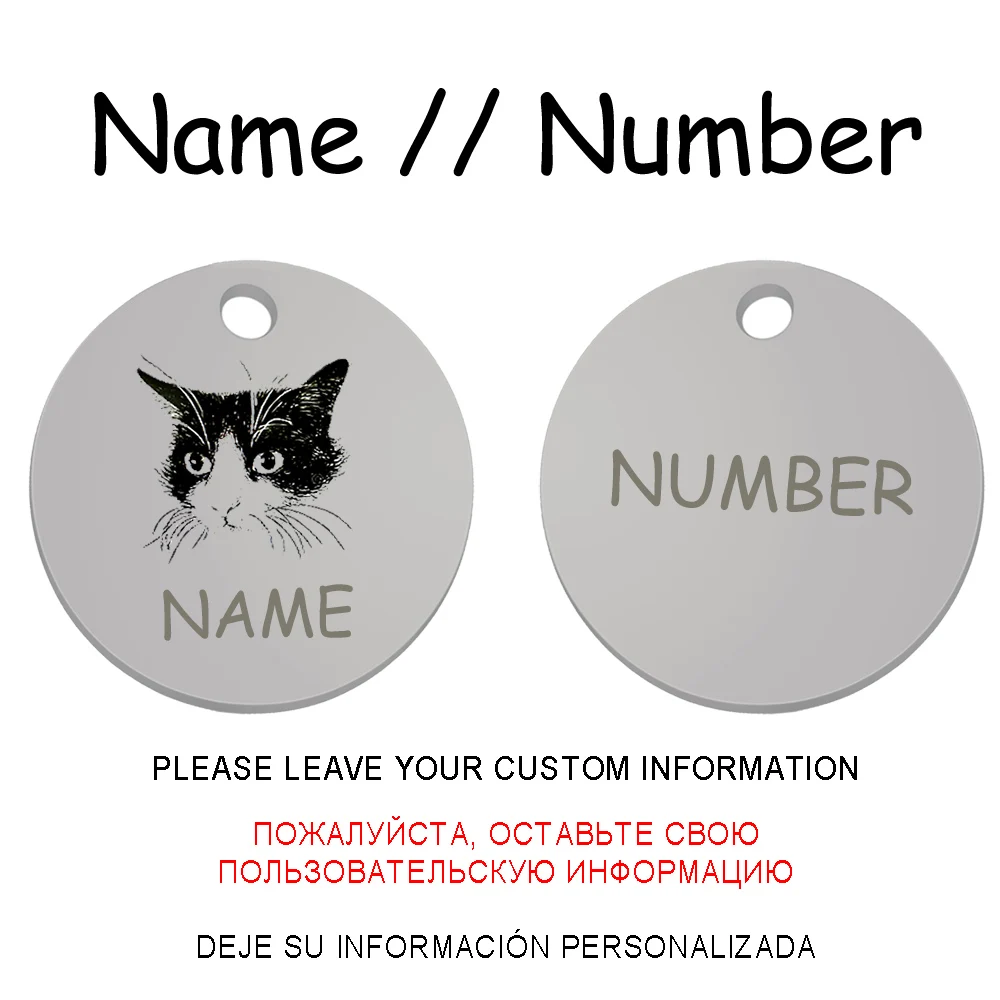 Collar de gato personalizado para mascotas, etiqueta de identificación para el hogar, etiquetas de nombre para mascotas, placa grabada gratis, colgante de placa con nombre para perros, gatos, cachorros y gatitos para mascotas - imagen 3