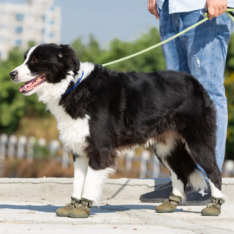 Winhyepet-zapatos cálidos para perros, botas impermeables antideslizantes para mascotas, para caminar, viajar, proteger los pies, zapatos para perros de alta calidad, 4 Uds. - imagen 5