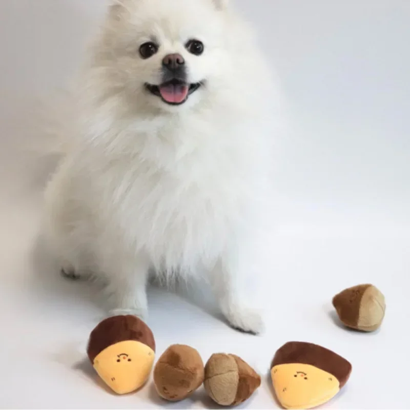Ins patata dulce castaño mascota perro juguete ocultar comida juguete de peluche juguete interactivo chirriante castaño simulado regalos de cumpleaños - imagen 3