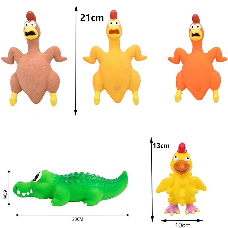 Juguete chirriante de goma para perros – masticable en látex pollo - imagen 5