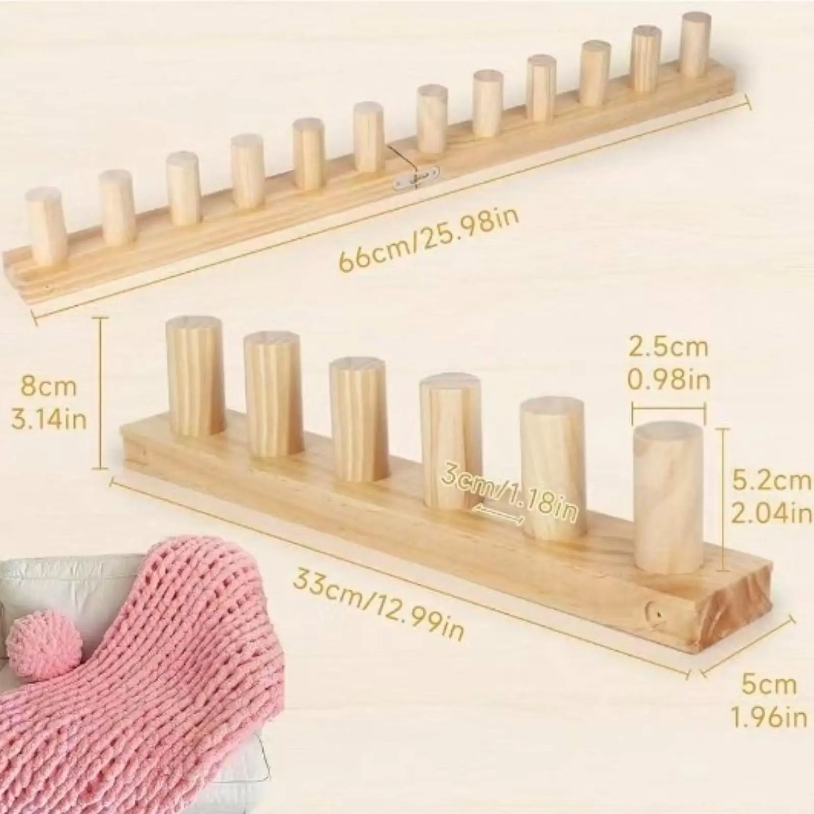 Wooden Knitting Loom Kit Thick Blanket Loom DIY Blanket Frame Wooden Knitting Loom Kit Thick Blanket Loom DIY Blanket Frame