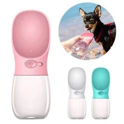 Botella de agua para perros y gatos portátil con tazón - 550 ml