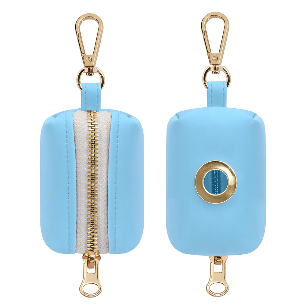 3 unids/lote Collar de perro conjunto de bolsa de correa collares de perro personalizados Collar de hebilla de mascota de cuero PU personalizado con bolsa de caca de plomo para perros Pug - imagen 4