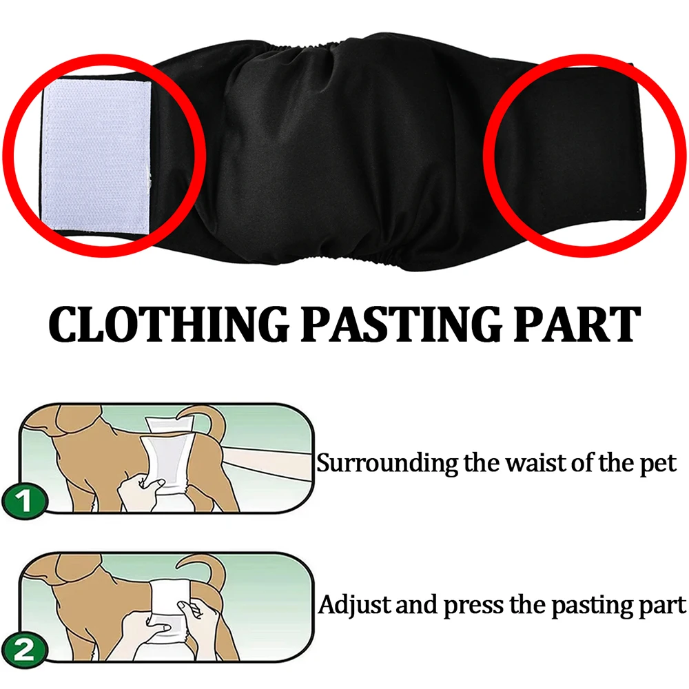 Pañal de tela lavable para perros, pantalones sanitarios reutilizables para mascotas, pañal muy absorbente a prueba de fugas, envoltura de banda para el vientre para perros pequeños y medianos - imagen 4