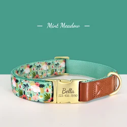 Collar personalizado floral en nailon para perros de todos los tamaños