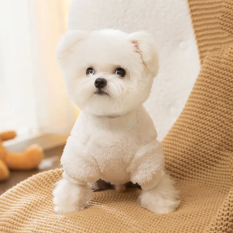 Sudadera con capucha con parche de oso de peluche para mascotas, abrigo grueso de dos patas para perros, ropa para cachorros, otoño e invierno - imagen 2