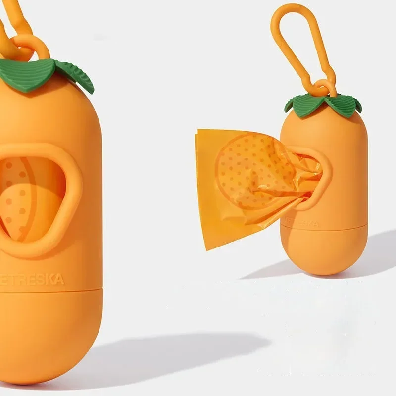 Bolsas de caca de perro con sabor naranja, bolsa portátil para caminar con fragancia al aire libre, bolsas de basura degradables, suministros para mascotas, accesorios - imagen 3