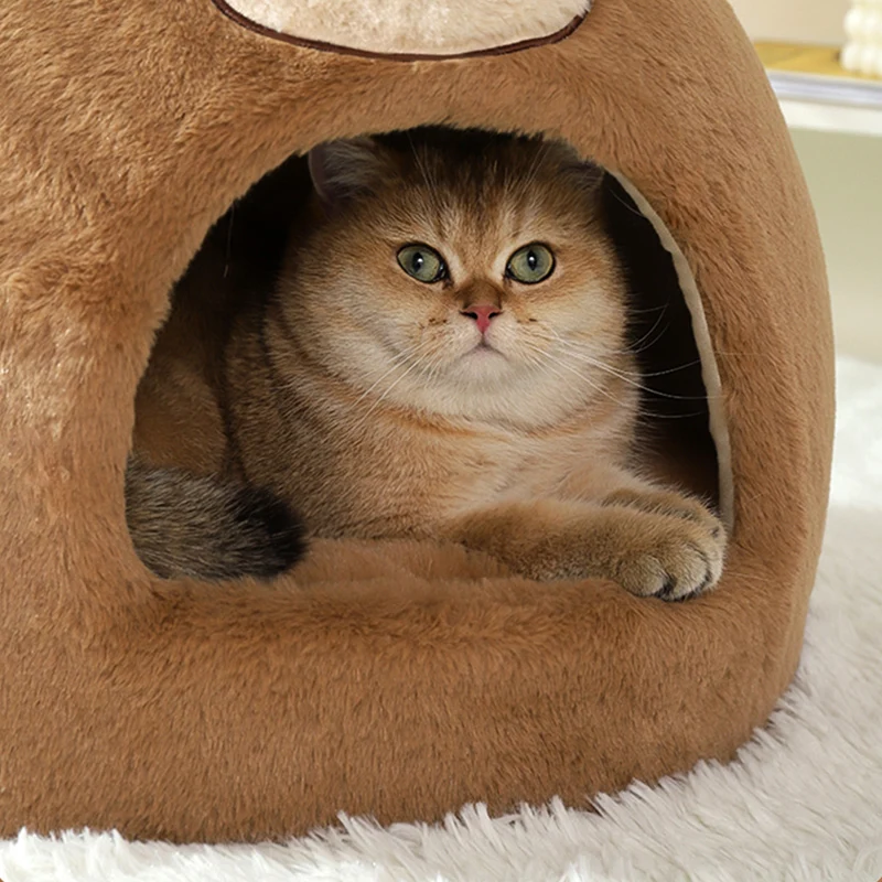 HOOPET-casa para gatos, cama para perros, cama para dormir interior, cueva suave para gatos, nido cálido para gatos, perrera para cachorros, productos para mascotas - imagen 2