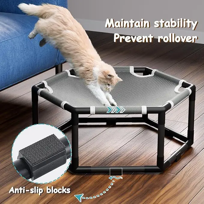 Cama para gatos, perrera a prueba de humedad fuera del suelo, para las cuatro estaciones, extraíble y lavable, sin cama plegable para mascotas, suministros para mascotas