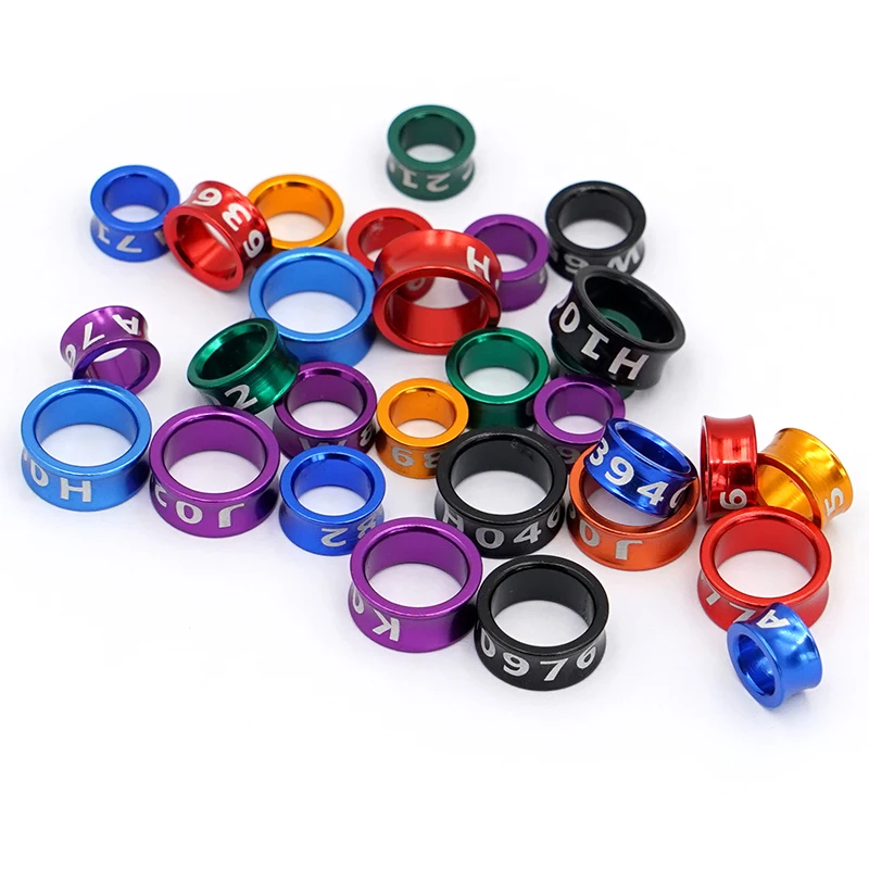 10 Uds. Anillos de aluminio para pies de Paloma, anillos para piernas de loro, identificación de alimentación de loros y pájaros, herramientas de entrenamiento de vuelo al aire libre, suministros para aves - imagen 2