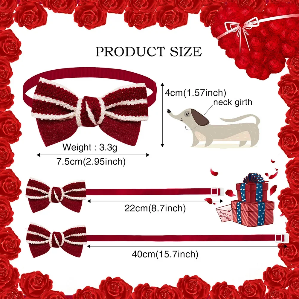 50 Uds. Pajarita para perro del Día de San Valentín lindos perros pequeños gatos pajaritas Collar para perros suministros de aseo accesorios para mascotas - imagen 3