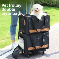 Bolsa transporte portátil dos pisos para gatos y perros