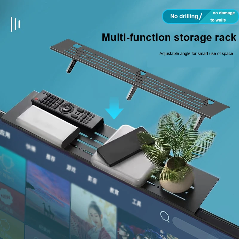 BEISHI-soporte de estante superior con pantalla ajustable, organizador de Monitor de TV, práctico espacio de almacenamiento para el hogar, uso de TV, decodificador - imagen 3