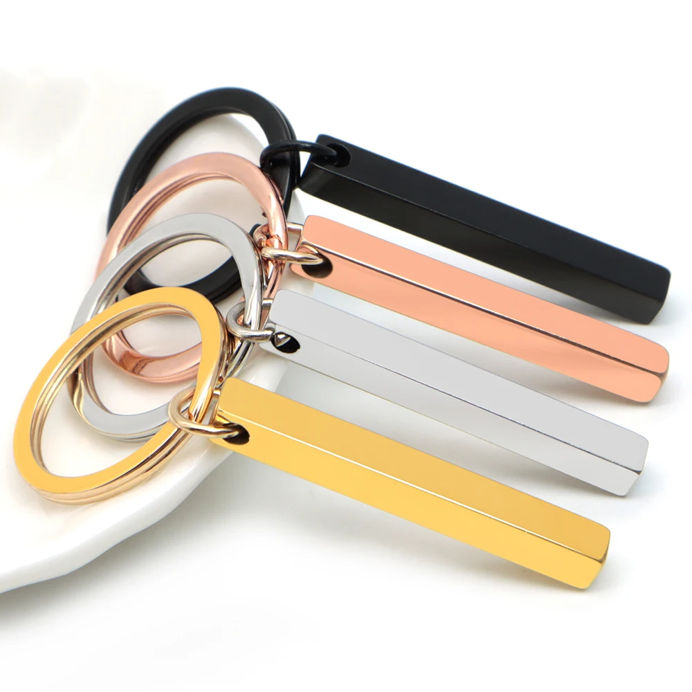 50 Uds. De etiqueta de identificación de mascota de acero inoxidable personalizada, llavero con colgante rectangular fino grabado, accesorios de decoración para perros - imagen 3