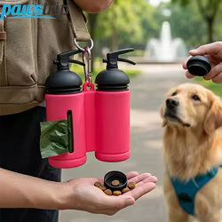 Bolsa 2 en 1 portátil para premios de perro y dispensador desechos