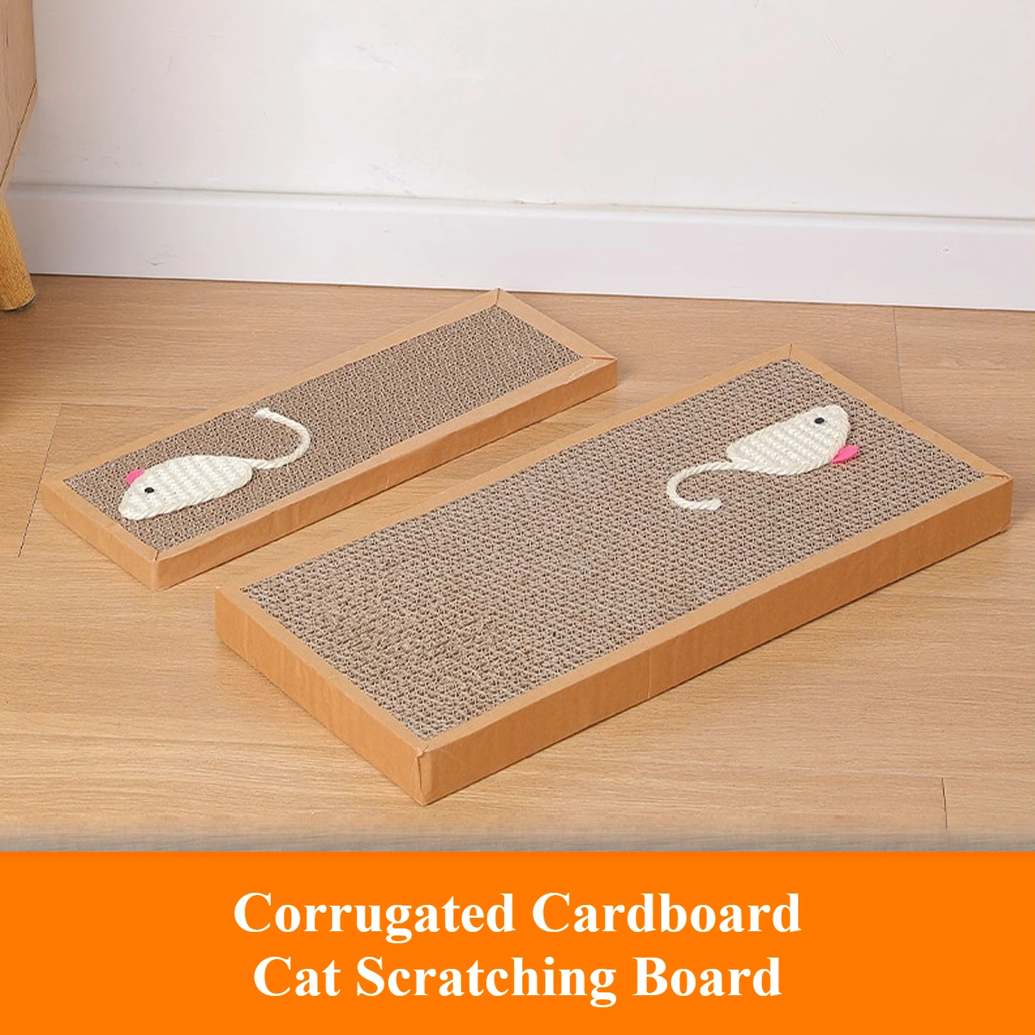 Tablero para rascar gatos de cartón corrugado, almohadilla para rascar plana duradera para moler las garras, tapete de juego de descanso interactivo para gatitos - imagen 2