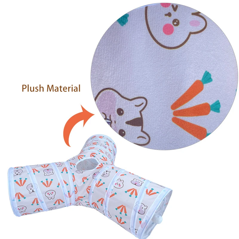 Juguete de túnel plegable para gatos, entrenamiento interactivo de tres canales, Juguetes Divertidos para gatitos, tubo de autoentretenimiento para mascotas, suministros para gatos - imagen 3