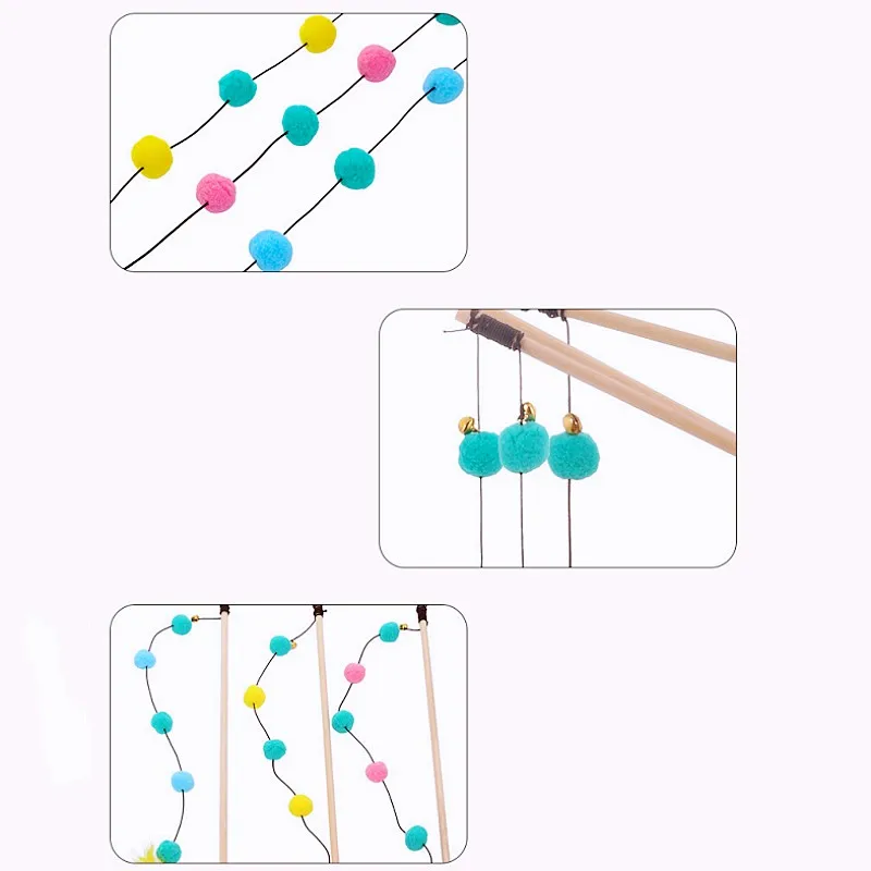 Kit de juguetes interactivos para gatos con bola, plumas y campana - imagen 5